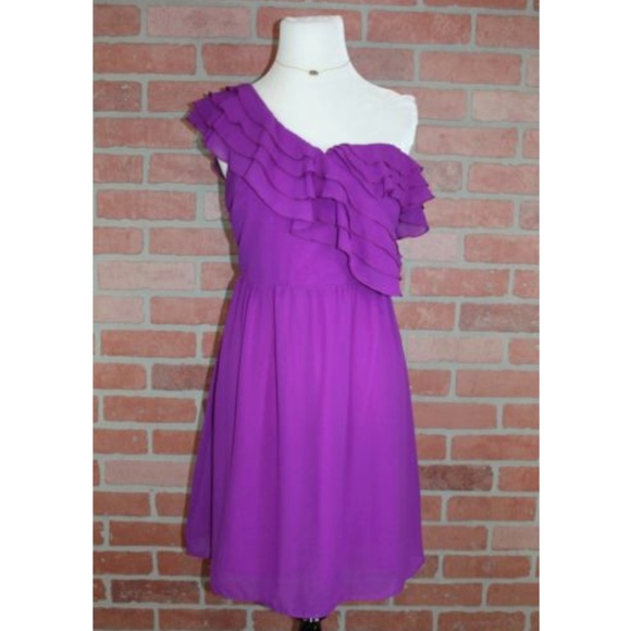 Chelsea & Violet Fuchsia One Shoulder Dress - Picture 1 of 7